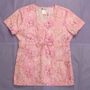 Cherokee Studio Scrub Top Size Medium